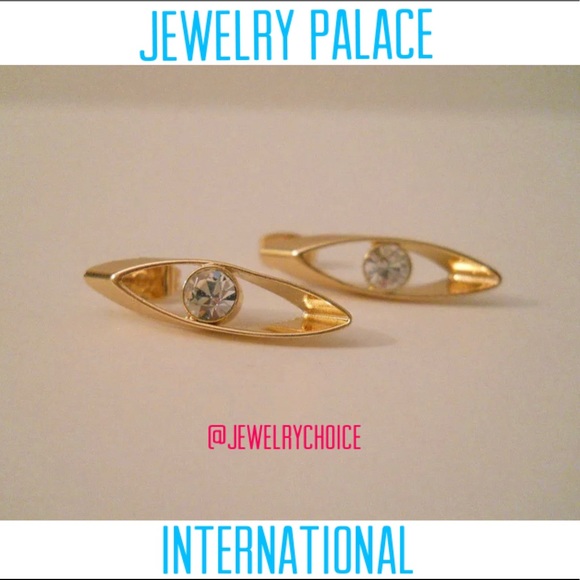 🆕14K Gold Filled Crystal Long Oval Shape Post Earrings - Picture 6 of 12